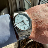 Tissot PRX Powermatic 80 Ice Blue Tiffany Dial Silver Steel Strap Watch for Men - T137.407.11.351.00 Authentic Buy Shop Now