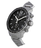 Tissot Quickster Chronograph Black Dial Silver Steel Strap Watch For Men - T095.417.11.067.00 Authentic Buy Shop Now