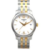 Tissot T Classic Tradition White Dial Two Tone Mesh Bracelet Watch for Women - T063.210.22.037.00 Authentic Buy Shop Now