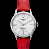 Tissot Chemin Des Tourelles Powermatic 80 Mother of Pearl White Dial Red Leather Strap Watch For Women - T099.207.16.118.00 Authentic Buy Shop Now