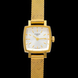 Tissot Lovely Square Silver Dial Gold Mesh Bracelet Watch For Women - T058.109.33.031.00 Authentic Buy Shop Now