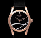 Tissot T Wave Black Dial Black Leather Strap Watch For Women - T112.210.36.051.00 Authentic Buy Shop Now
