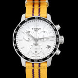 Tissot Quickster Chronograph NBA LA Lakers White Dial Yellow NATO Strap Watch for Men - T095.417.17.037.05 Authentic Buy Shop Now
