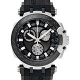 Tissot T Race Chronograph Anthracite Black Dial Black Silicone Strap Watch For Men - T115.417.27.061.00 Authentic Buy Shop Now