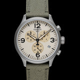 Tissot T Sport Chrono XL Beige Dial Khakhi Green Nylon Strap Watch for Men - T116.617.33.267.00 Authentic Buy Shop Now
