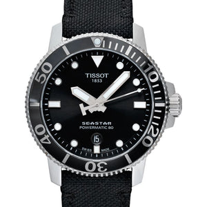Tissot Seastar 1000 Powermatic 80 Black Dial Black Nylon Strap Watch For Men - T120.407.17.051.00 Authentic Buy Shop Now