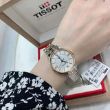 Tissot Chemin Des Tourelles Powermatic 80 Helvetic Price Lady Silver Dial Two Tone Steel Strap Watch For Women - T099.207.22.118.01 Authentic Buy Shop Now