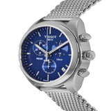 Tissot PR 100 Chronograph Blue Dial Silver Mesh Bracelet Watch for Men - T101.417.11.041.00 Authentic Buy Shop Now