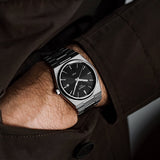 Tissot PRX Quartz Black Dial Silver Steel Strap Watch For Men - T137.410.11.051.00 Authentic Buy Shop Now
