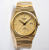 Tissot PRX Powermatic 80 Gold Dial Gold Steel Strap Watch for Men - T137.407.33.021.00 Authentic Buy Shop Now