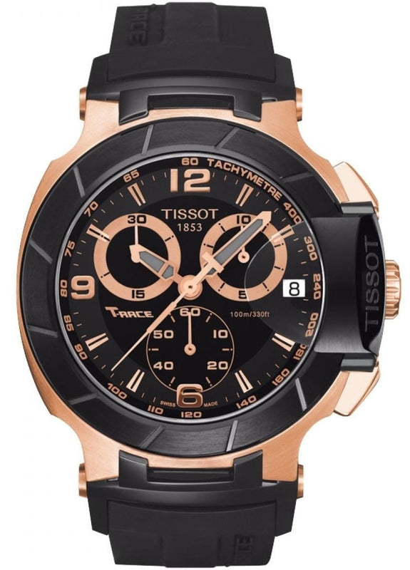Tissot T Race Chronograph Automatic Black Dial Black Rubber Strap Watch for Men - T048.417.27.057.06 Authentic Buy Shop Now