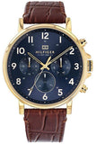Tommy Hilfiger Daniel Blue Dial Brown Leather Strap Watch for Men - 1710380 Authentic Buy Shop Now