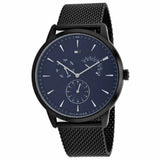 Tommy Hilfiger Brad Quartz Blue Dial Black Mesh Bracelet Watch For Men - 1710392 Authentic Buy Shop Now