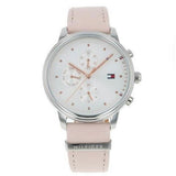 Tommy Hilfiger Blake Chronograph Silver Dial Pink Leather Strap Watch For Women - 1781906 Authentic Buy Shop Now