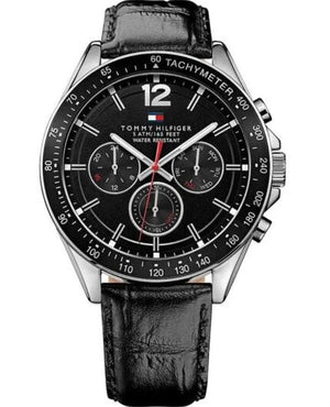 Tommy Hilfiger Luke Quartz Black Dial Black Leather Strap Watch for Men - 1791117 Authentic Buy Shop Now