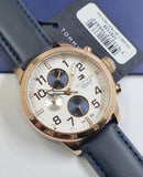 Tommy Hilfiger Trent Quartz White Dial Blue Leather Strap Watch for Men - 1791139 Authentic Buy Shop Now