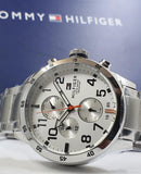 Tommy Hilfiger Trent Multifunction White Dial Silver Steel Strap Watch for Men - 1791140 Authentic Buy Shop Now