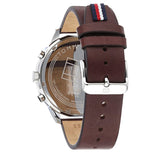 Tommy Hilfiger Chase Chronograph Grey Dial Brown Leather Strap Watch For Men - 1791487 Authentic Buy Shop Now