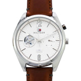 Tommy Hilfiger Deacon White Dial Brown Leather Strap Watch for Men - 1791550 Authentic Buy Shop Now