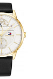 Tommy Hilfiger Hunter White Dial Black Leather Strap Watch for Men - 1791606 Authentic Buy Shop Now