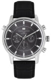 Tommy Hilfiger Harrison Chronograph Black Dial Black Leather Strap Watch for Men - 1790875 Authentic Buy Shop Now