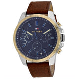 Tommy Hilfiger Decker Blue Dial Brown Leather Strap Watch for Men - 1791561 Authentic Buy Shop Now