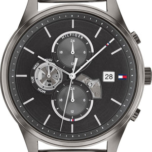 Tommy Hilfiger Weston Chronograph Grey Dial Grey Mesh Bracelet Watch For Men - 1710506 Authentic Buy Shop Now