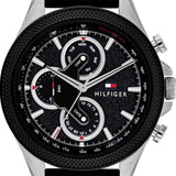 Tommy Hilfiger Clark Chronograph Black Dial Black Rubber Strap Watch For Men - 1792082 Authentic Buy Shop Now