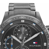 Tommy Hilfiger Trent Chronograph Grey Dial Grey Steel Strap Watch For Men - 1791806 Authentic Buy Shop Now