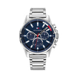 Tommy Hilfiger Mason Quartz Blue Dial Silver Steel Strap Watch for Men - 1791788 Authentic Buy Shop Now