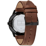Tommy Hilfiger Hunter Black Dial Brown Leather Strap Watch for Men - 1791604 Authentic Buy Shop Now