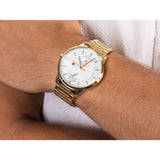Tommy Hilfiger Hunter White Dial Gold Steel Strap Watch for Men - 1791609 Authentic Buy Shop Now