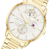 Tommy Hilfiger Hunter White Dial Gold Steel Strap Watch for Men - 1791609 Authentic Buy Shop Now