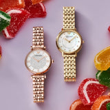 Emporio Armani Gianni T-Bar Mother of Pearl Dial Rose Gold Steel Strap Watch For Women - AR11316 Authentic Buy Shop Now