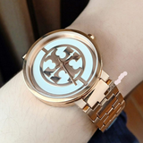 Tory Burch Reva Rose Gold Dial Rose Gold Steel Strap Watch for Women - TBW4028 Authentic Buy Shop Now