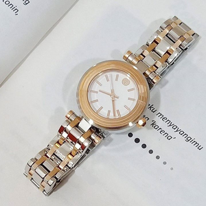Tory Burch Classic T White Dial Two Tone Steel Strap Watch for Women - TBW9011 Authentic Buy Shop Now