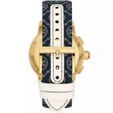 Tory Burch The Miller Chronograph Blue Dial Blue Jacquard Strap Watch for Women - TBW1038 Authentic Buy Shop Now
