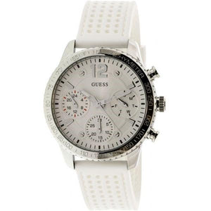 Guess Marina Quartz White Dial White Rubber Strap Watch For Women - W1025L1 Authentic Buy Shop Now