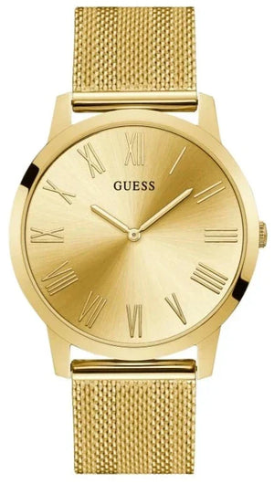 Guess Richmond Gold Dial Gold Mesh Bracelet Watch for Men - W1263G2 Authentic Buy Shop Now