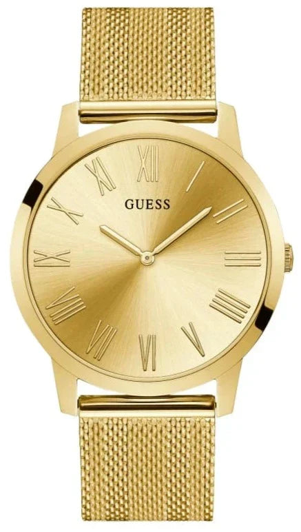 Guess Richmond Gold Dial Gold Mesh Bracelet Watch for Men - W1263G2 Authentic Buy Shop Now
