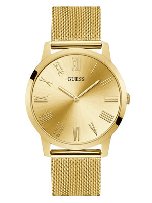 Guess Richmond Gold Dial Gold Mesh Bracelet Watch for Men - W1263G2 Authentic Buy Shop Now