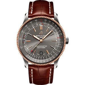 Breitling Navitimer Automatic 41 Grey Dial Brown Leather Strap Watch for Men - U17326121M1P1 Authentic Buy Shop Now