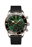 Breitling Superocean Heritage B01 Chronograph 44 Limited Edition Green Dial Black Mesh Bracelet Watch for Women - UB01622A1L1S1 Authentic Buy Shop Now
