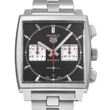 Tag Heuer Monaco Automatic Chronograph Black Dial Silver Steel Strap Watch for Men - CBL2113.BA0644 Authentic Buy Shop Now