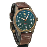 IWC Pilot's Watch Automatic Spitfire Green Dial Brown Leather Strap Watch for Men - IW326802 Authentic Buy Shop Now