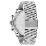 Tommy Hilfiger Legend Chronograph Green Dial Silver Mesh Bracelet Watch For Men - 1710567 Authentic Buy Shop Now