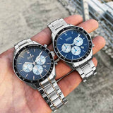 Hugo Boss Chronograph Blue Dial Silver Steel Strap Watch for Men - 1513630 Authentic Buy Shop Now