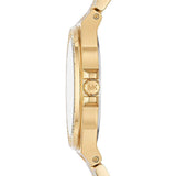 Michael Kors Lennox Three-Hand Silver Dial Gold Steel Strap Watch For Women - MK7278 Authentic Buy Shop Now