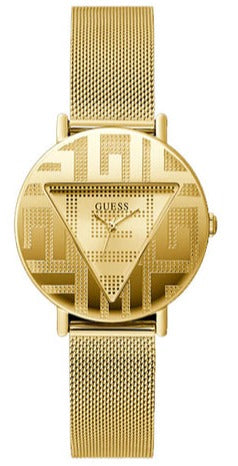 Guess Iconic Quartz Gold Dial Gold Mesh Bracelet Watch For Women - GW0527L2 Authentic Buy Shop Now