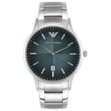 Emporio Armani Renato Quartz Blue Dial Silver Steel Strap Watch For Men - AR11182 Authentic Buy Shop Now